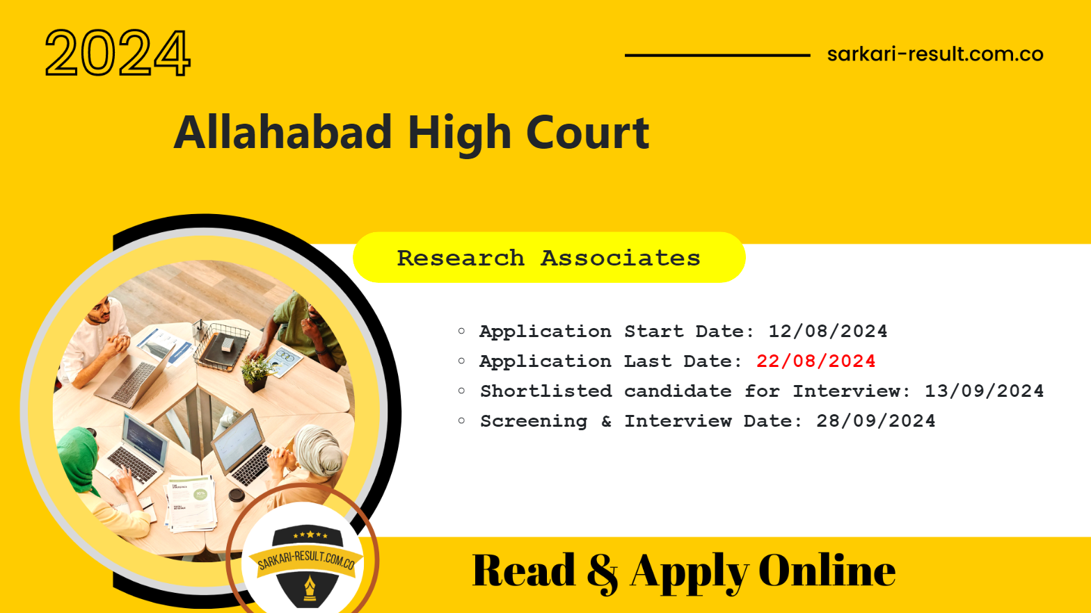 Allahabad High Court Research Associates Online Form 2024