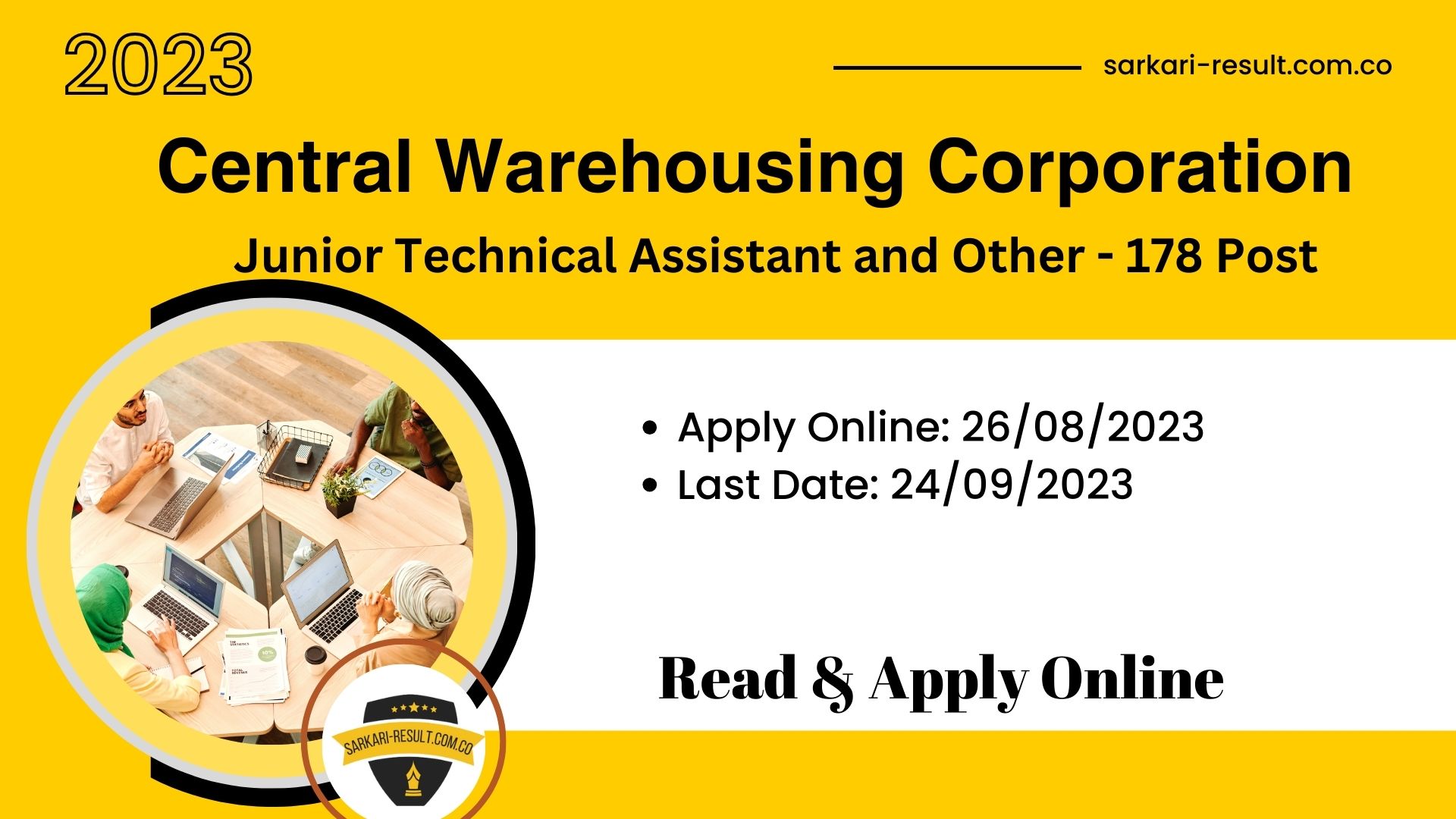 Apply Online CWC Various Post Recruitment 2023 for 178 Post