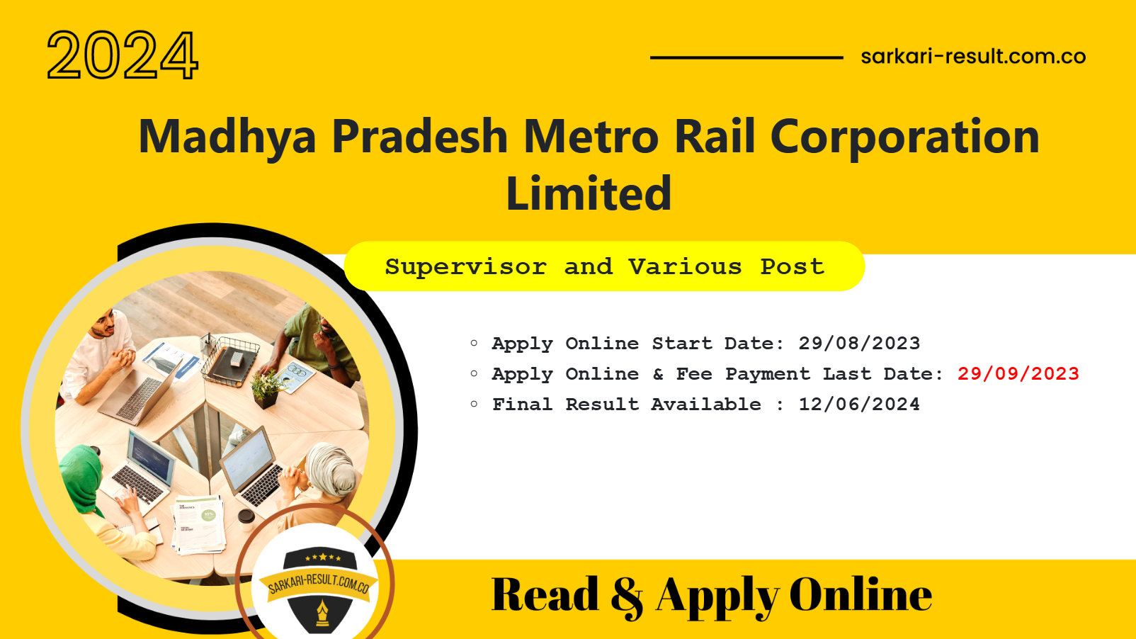 Apply Online MP Metro Rail Corporation Limited (MPMRCL) Various Post Recruitment 2023 for 88 Post