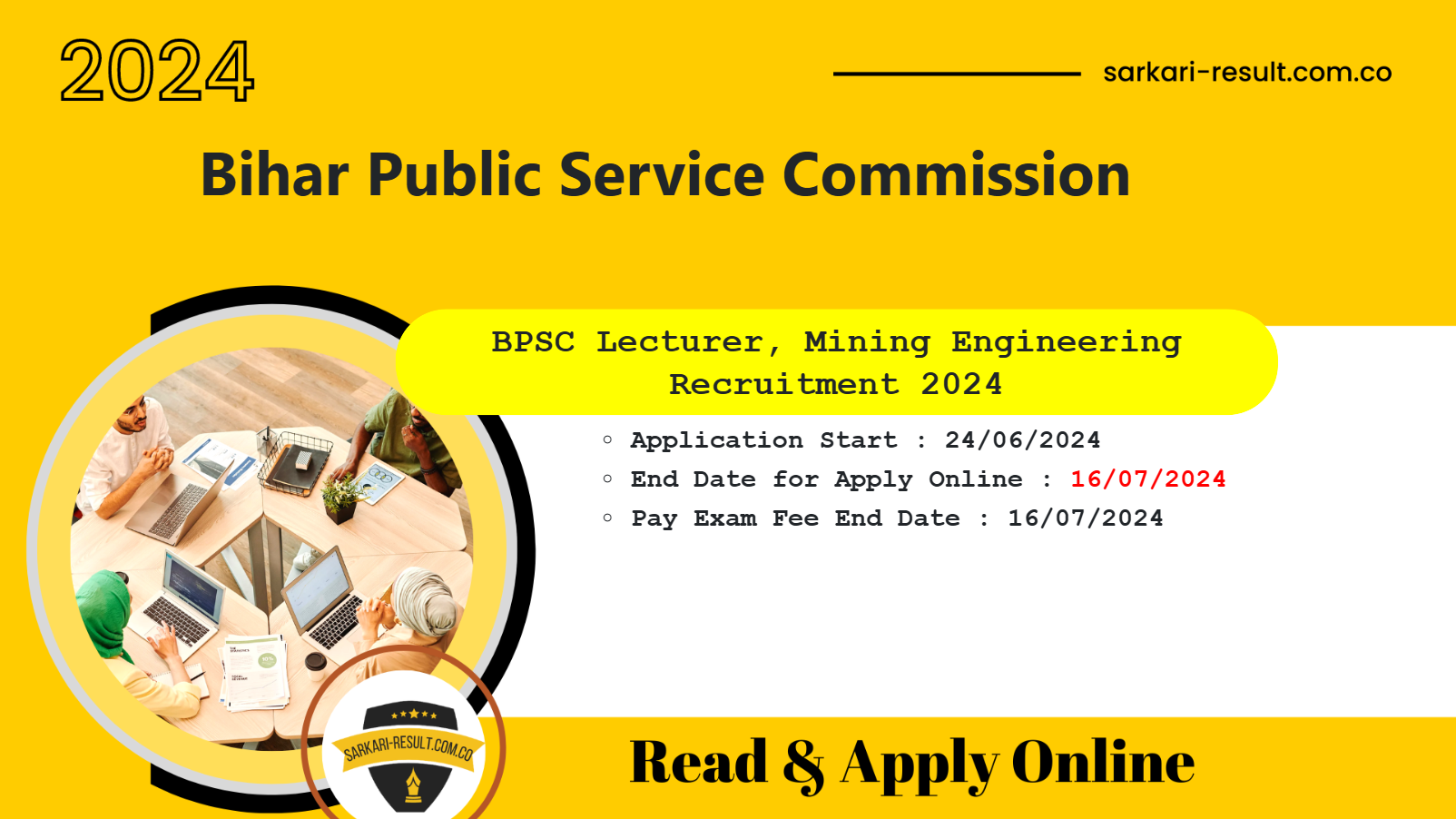 Bihar BPSC Lecturer Mining Engineering Online Form 2024