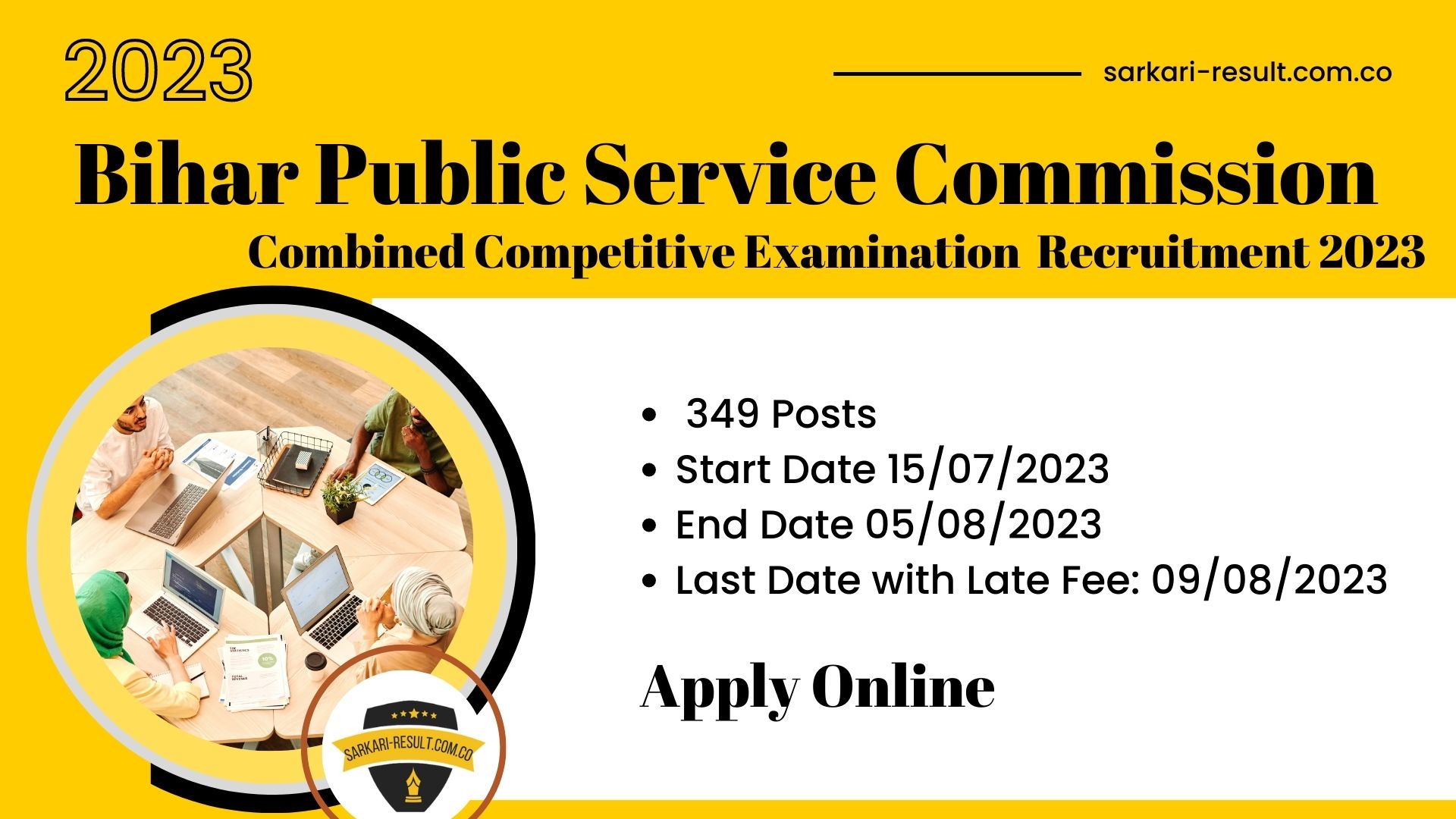 Bihar Public Service Commision 69th Combined Competitive Examination  Recruitment 2023 Apply Online
