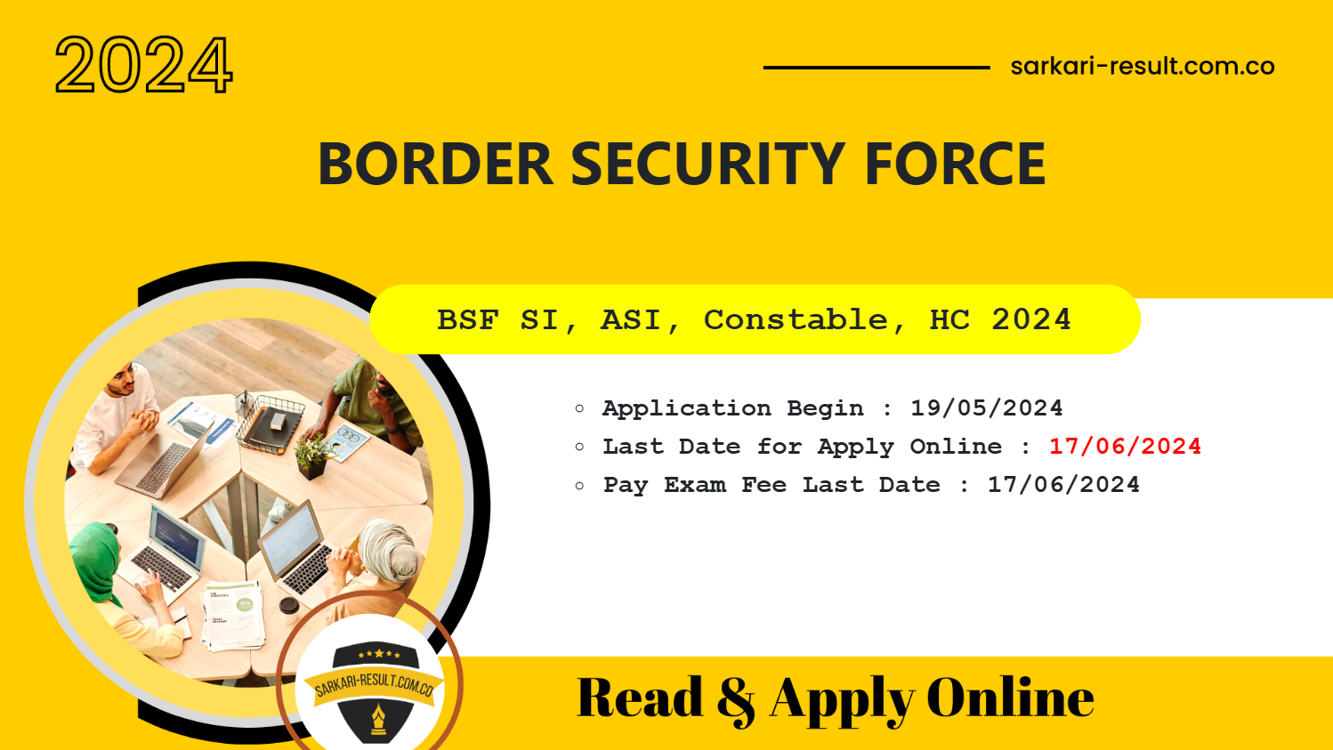 BSF Group B And Group C Constable, HC, ASI, SI Various Post Recruitment 2024