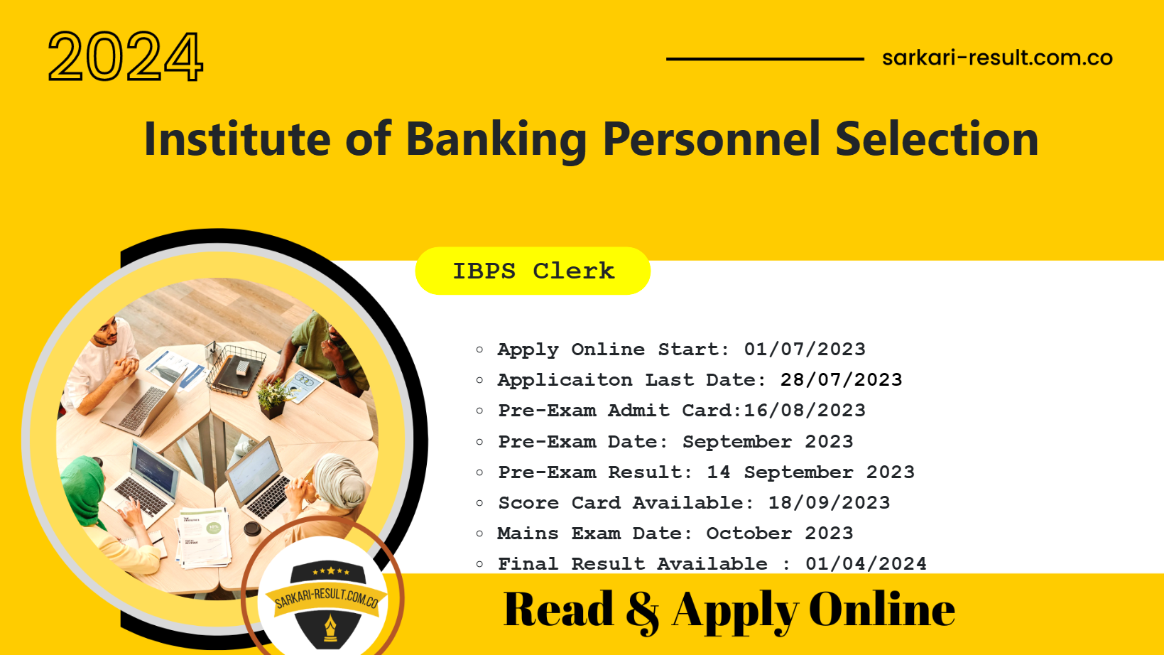 IBPS Clerks 13th Recruitment 2023 Apply Online Clerk XIII Exam