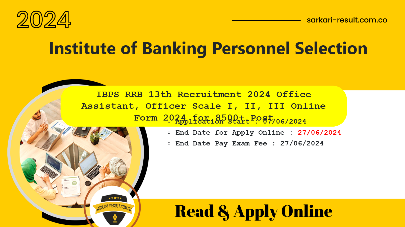 IBPS Rural Regional Bank RRB 13th Online Form 2024