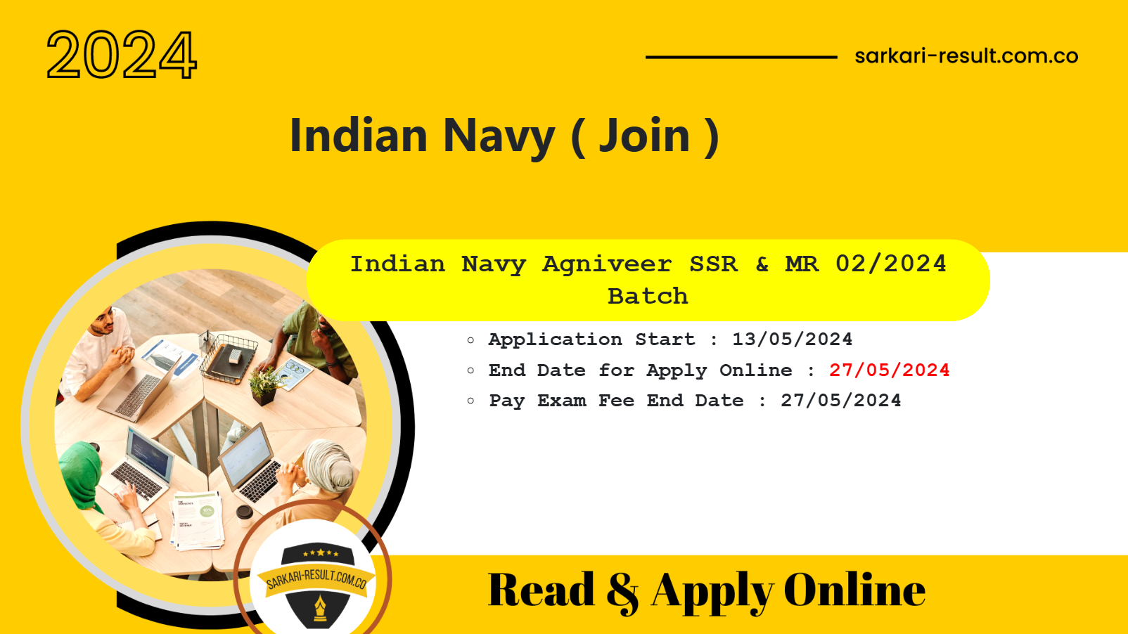 Indian Navy Agniveer SSR / MR Online Form 2024 for 02/2024 Batch