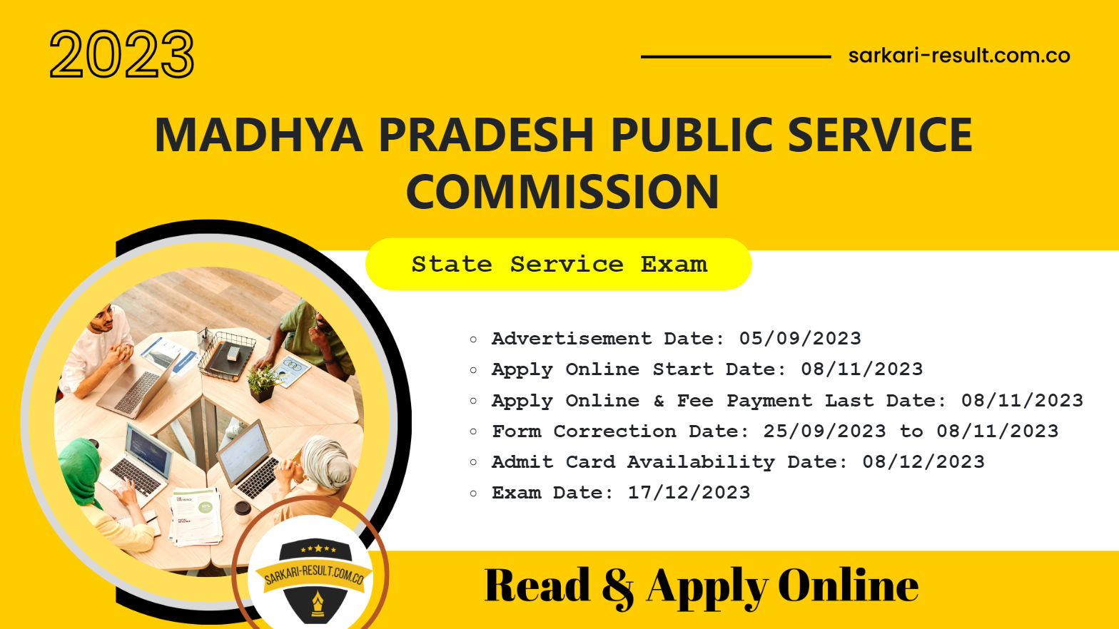 Madhya Pradesh MPPSC State Service Exam SSE 2023 Apply Online for 227 Post