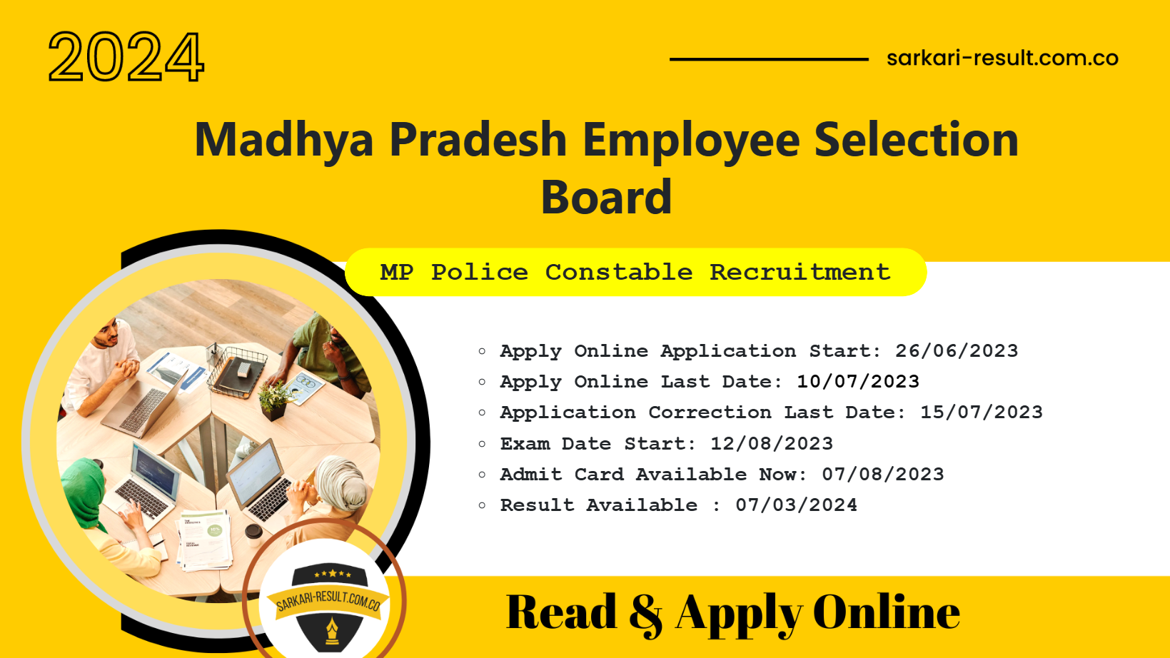 MPESB MP Police Constable Recruitment Test 2023 Apply Online