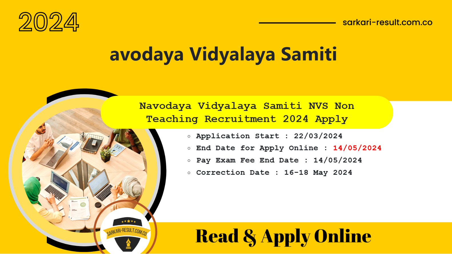 Navodaya Vidyalaya NVS Non Teaching Post Correction Edit Form 2024