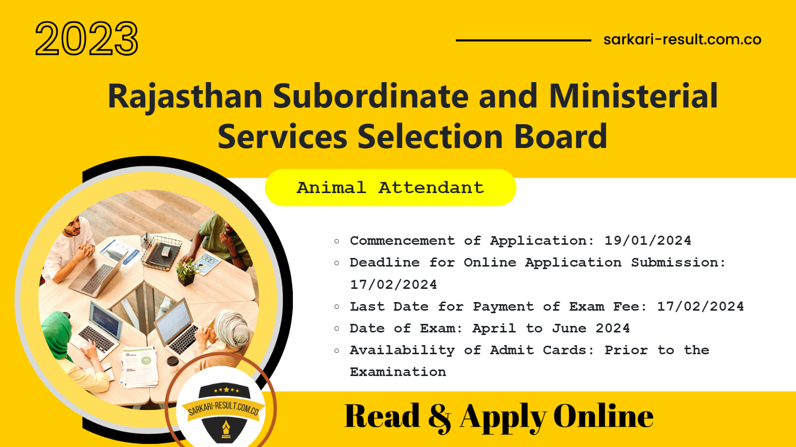 Rajasthan RSMSSB for Animal Attendant Recruitment 2024 for 5934 Post