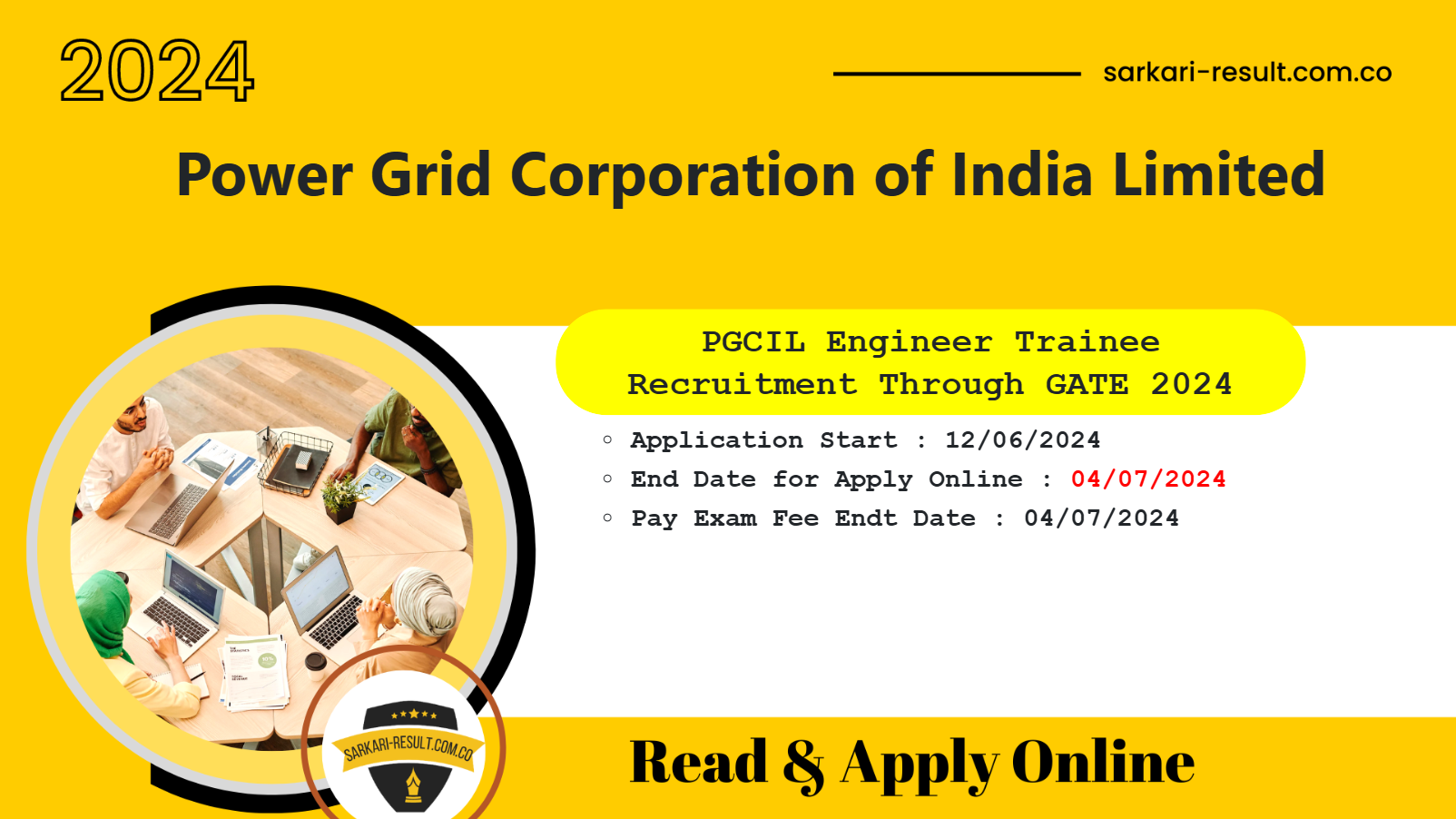 PGCIL Engineer Trainee Online Form 2024 for 435 Post