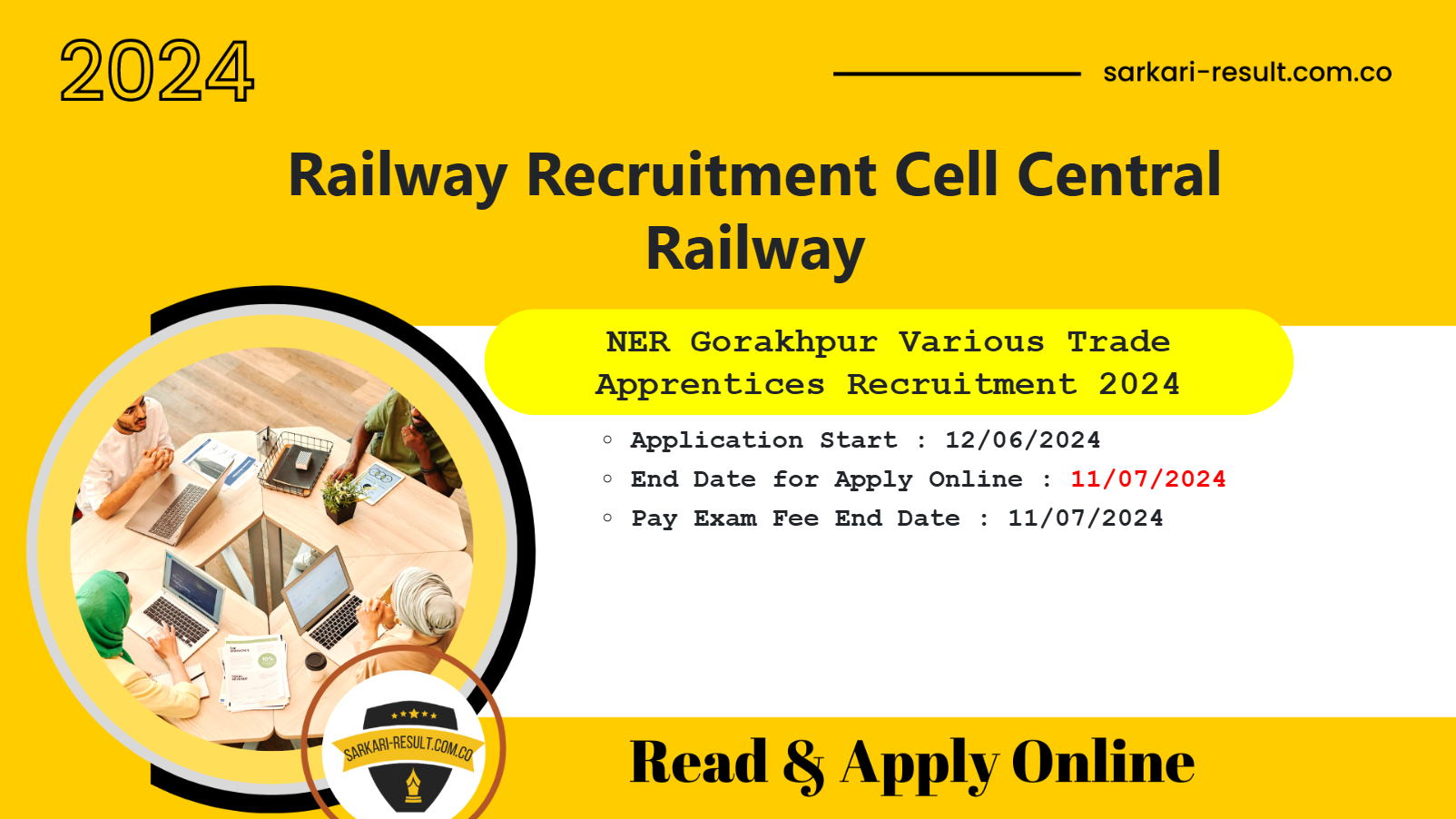 Railway NER RRC Gorakhpur Apprentices Online Form 2024