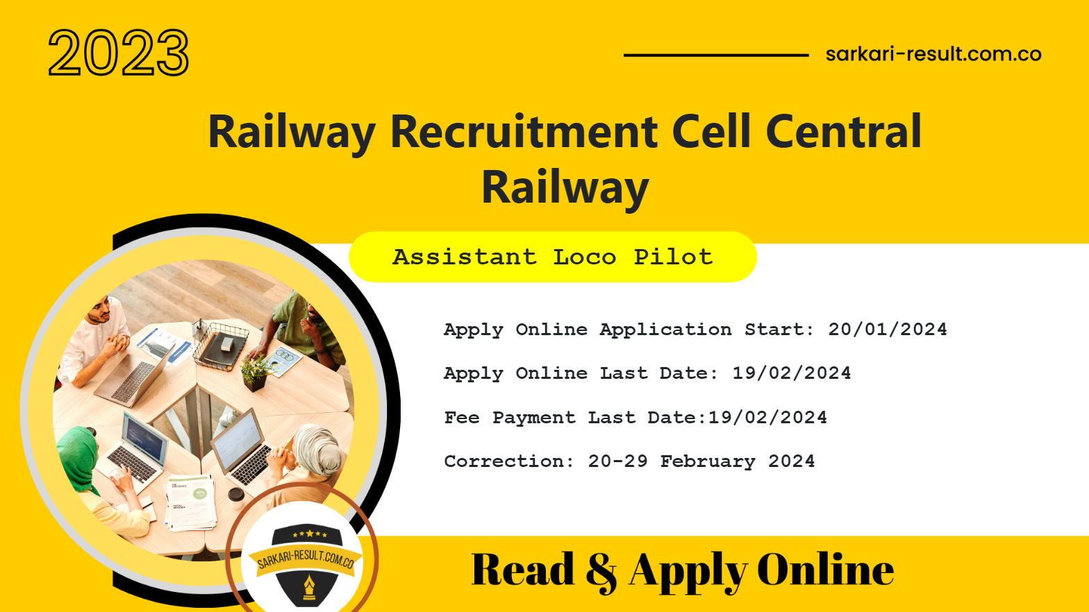 RRB Railway Assistant Loco Pilot ALP Online Form 2024 for 5696 Post
