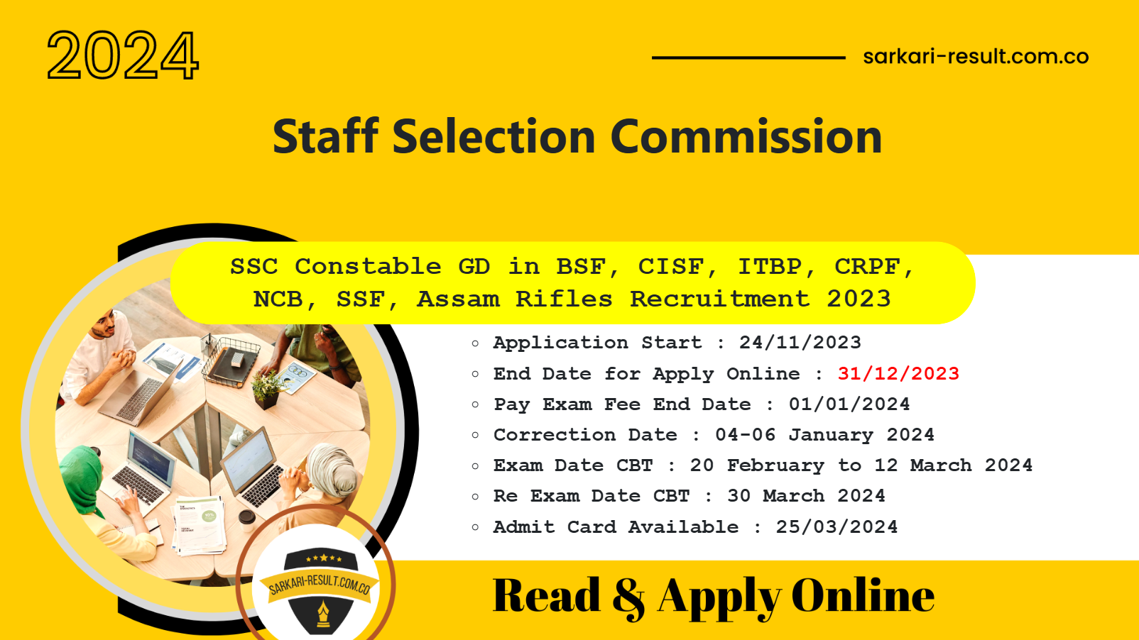 SSC GD Constable 2023 Result 2024 for 26146 Post