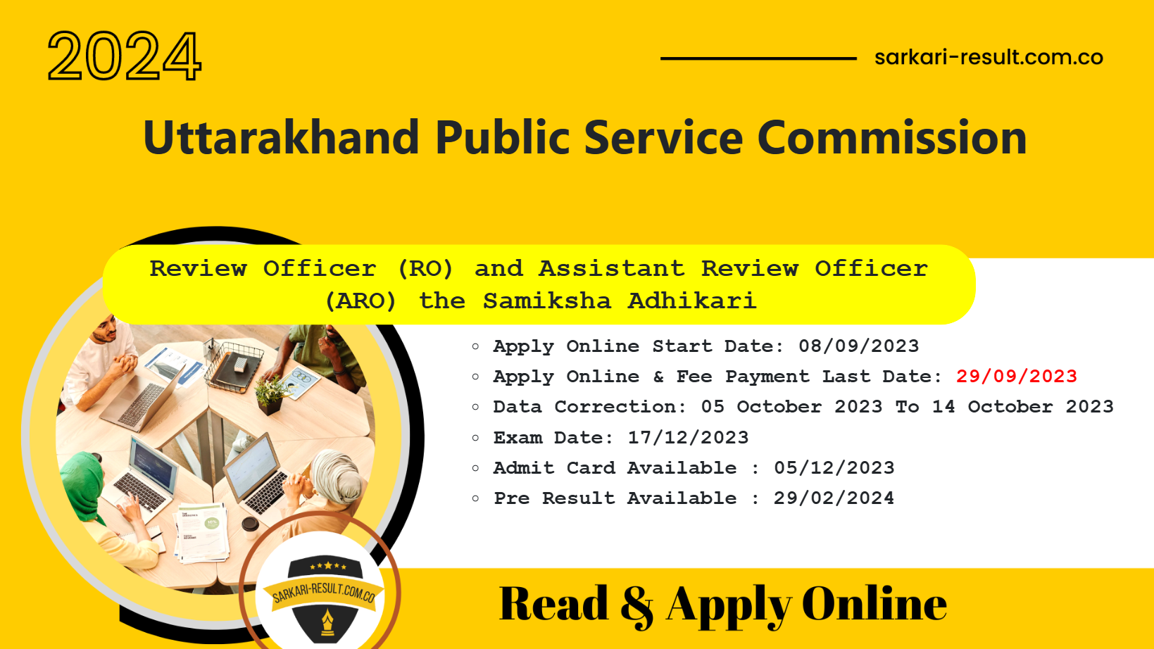 UKPSC Uttarakhand Review Officer RO and Assistant Review Officer ARO Examination 2023 Apply Online for 137 Post