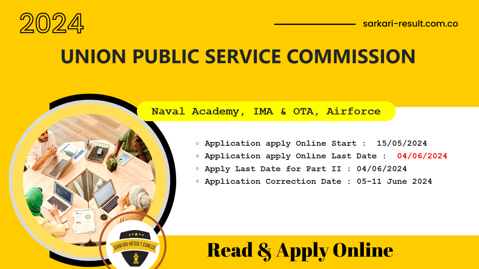 UPSC CDS II Online Form 2024 for 459 Post