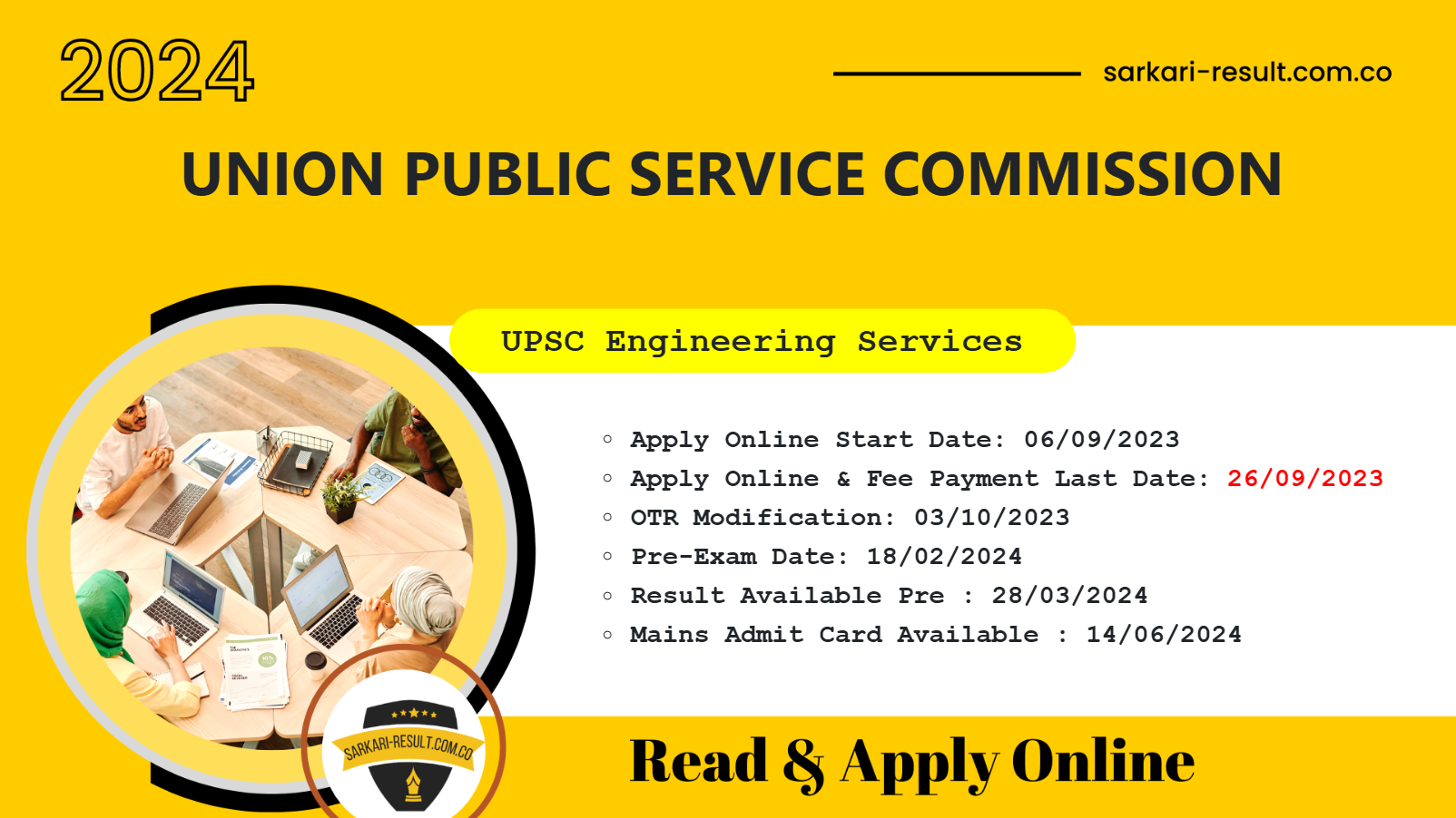 UPSC Engineering Services Examination 2024 Apply Online for 167 Post